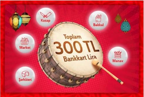 Ramazan Alışverişlerinize Toplamda 300 TL Bankkart Lira!