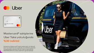Mastercard logolu Yapı Kredi kredi kartı sahiplerine Uber Taksi yolculuğunda 300 TL’ye varan %30 indirim!